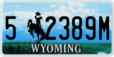WY license plate 52389M