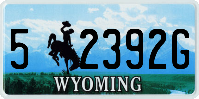 WY license plate 52392G