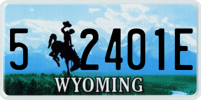 WY license plate 52401E