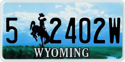 WY license plate 52402W