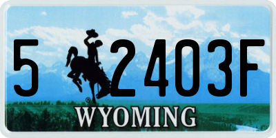 WY license plate 52403F