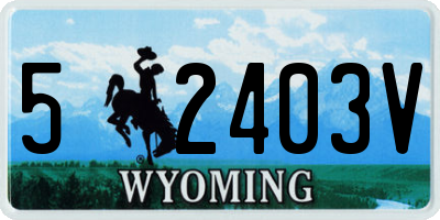 WY license plate 52403V