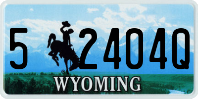 WY license plate 52404Q