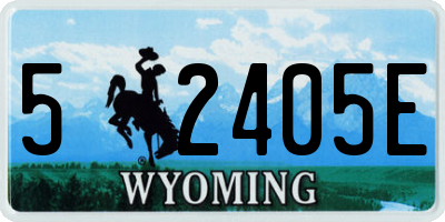 WY license plate 52405E