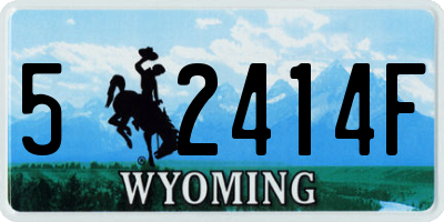 WY license plate 52414F