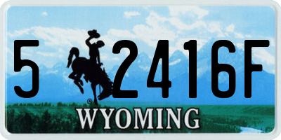 WY license plate 52416F
