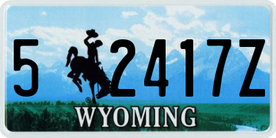 WY license plate 52417Z