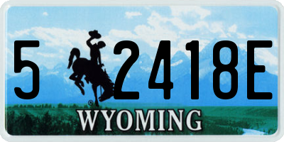 WY license plate 52418E