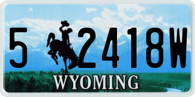 WY license plate 52418W