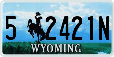 WY license plate 52421N