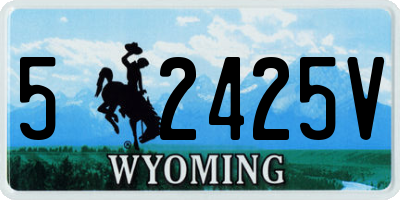 WY license plate 52425V