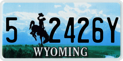 WY license plate 52426Y