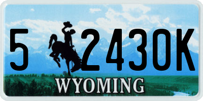 WY license plate 52430K