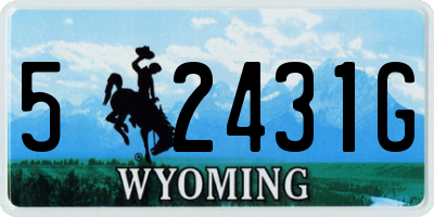WY license plate 52431G