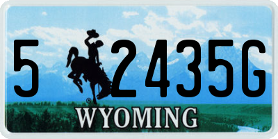 WY license plate 52435G