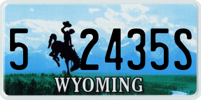WY license plate 52435S