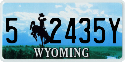 WY license plate 52435Y
