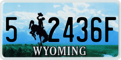WY license plate 52436F