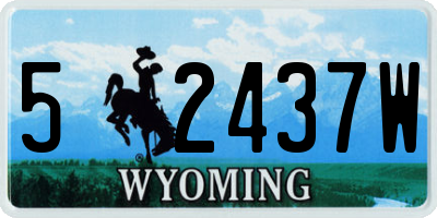 WY license plate 52437W