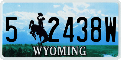 WY license plate 52438W