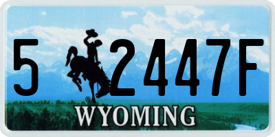 WY license plate 52447F