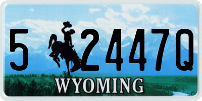 WY license plate 52447Q