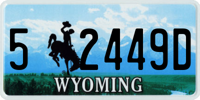 WY license plate 52449D