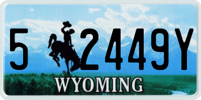 WY license plate 52449Y