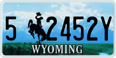 WY license plate 52452Y