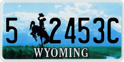 WY license plate 52453C