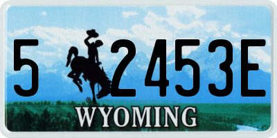 WY license plate 52453E