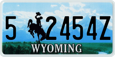 WY license plate 52454Z