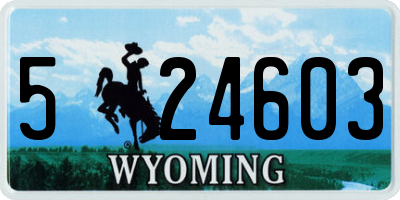 WY license plate 524603