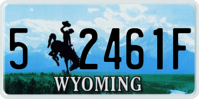 WY license plate 52461F
