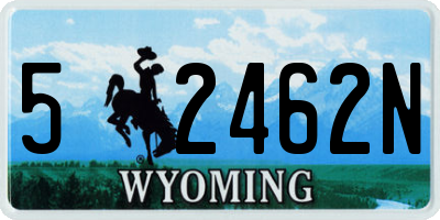WY license plate 52462N