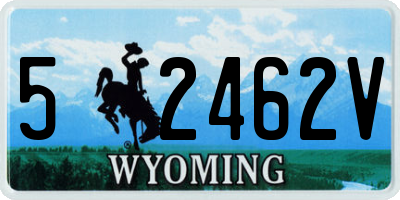 WY license plate 52462V