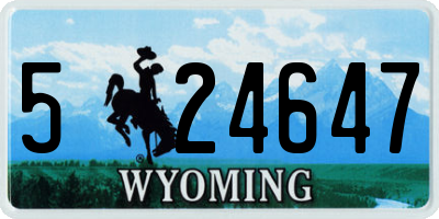 WY license plate 524647