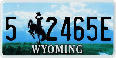 WY license plate 52465E