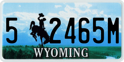 WY license plate 52465M