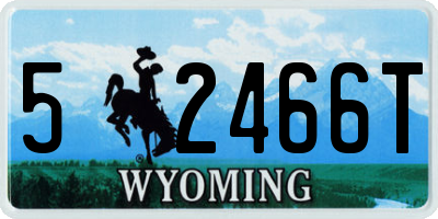 WY license plate 52466T