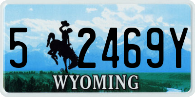 WY license plate 52469Y