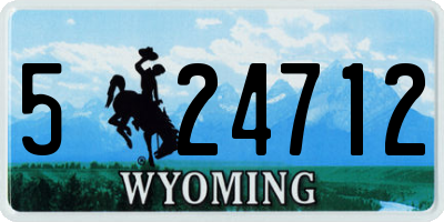 WY license plate 524712