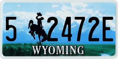 WY license plate 52472E