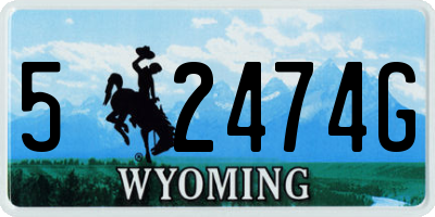 WY license plate 52474G