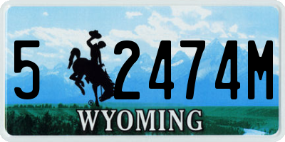 WY license plate 52474M