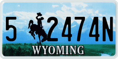 WY license plate 52474N