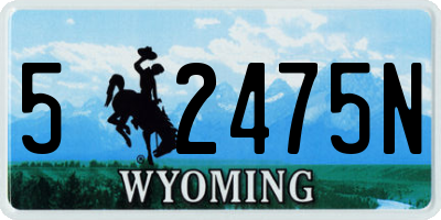 WY license plate 52475N
