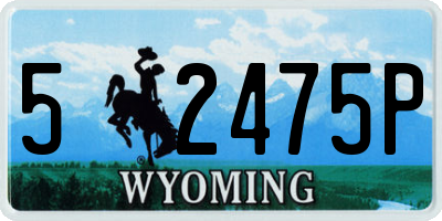 WY license plate 52475P