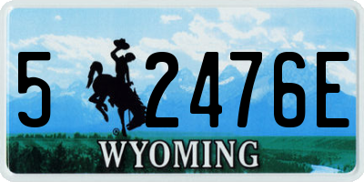 WY license plate 52476E