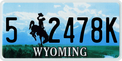 WY license plate 52478K